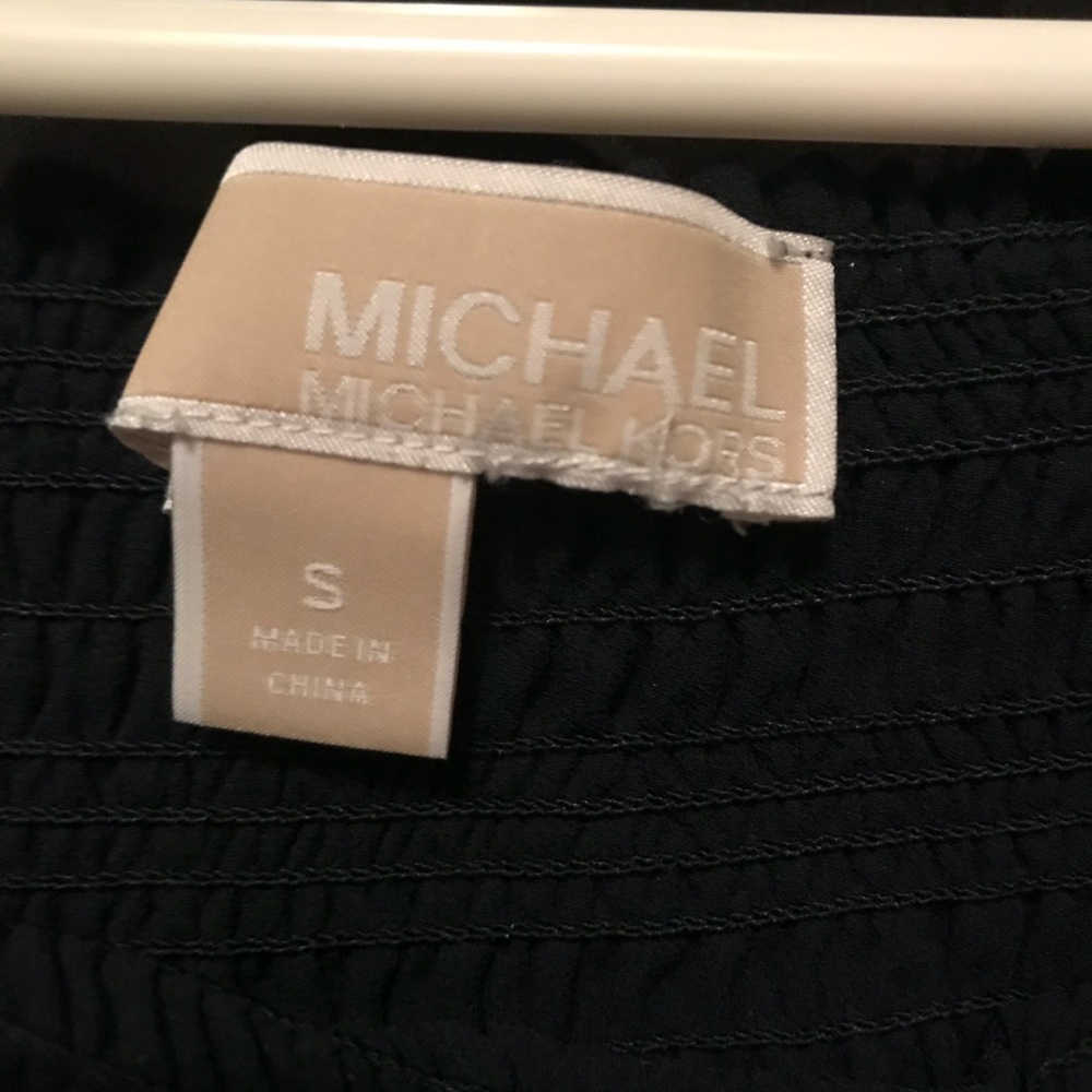 Navy off the shoulder flowy Michael Kors dress